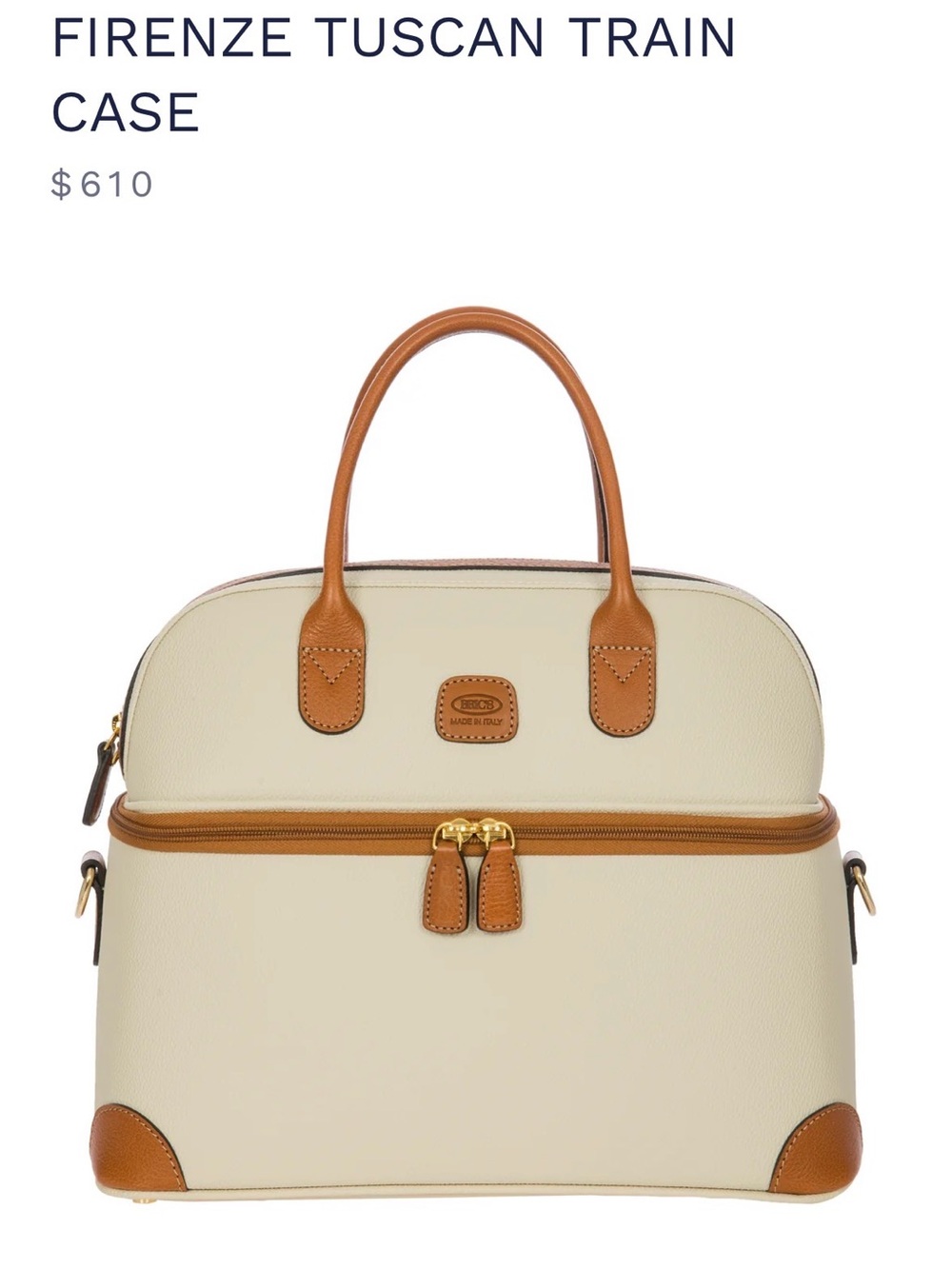 Bric’s Firenze Train Case - Cream with Tan Trim